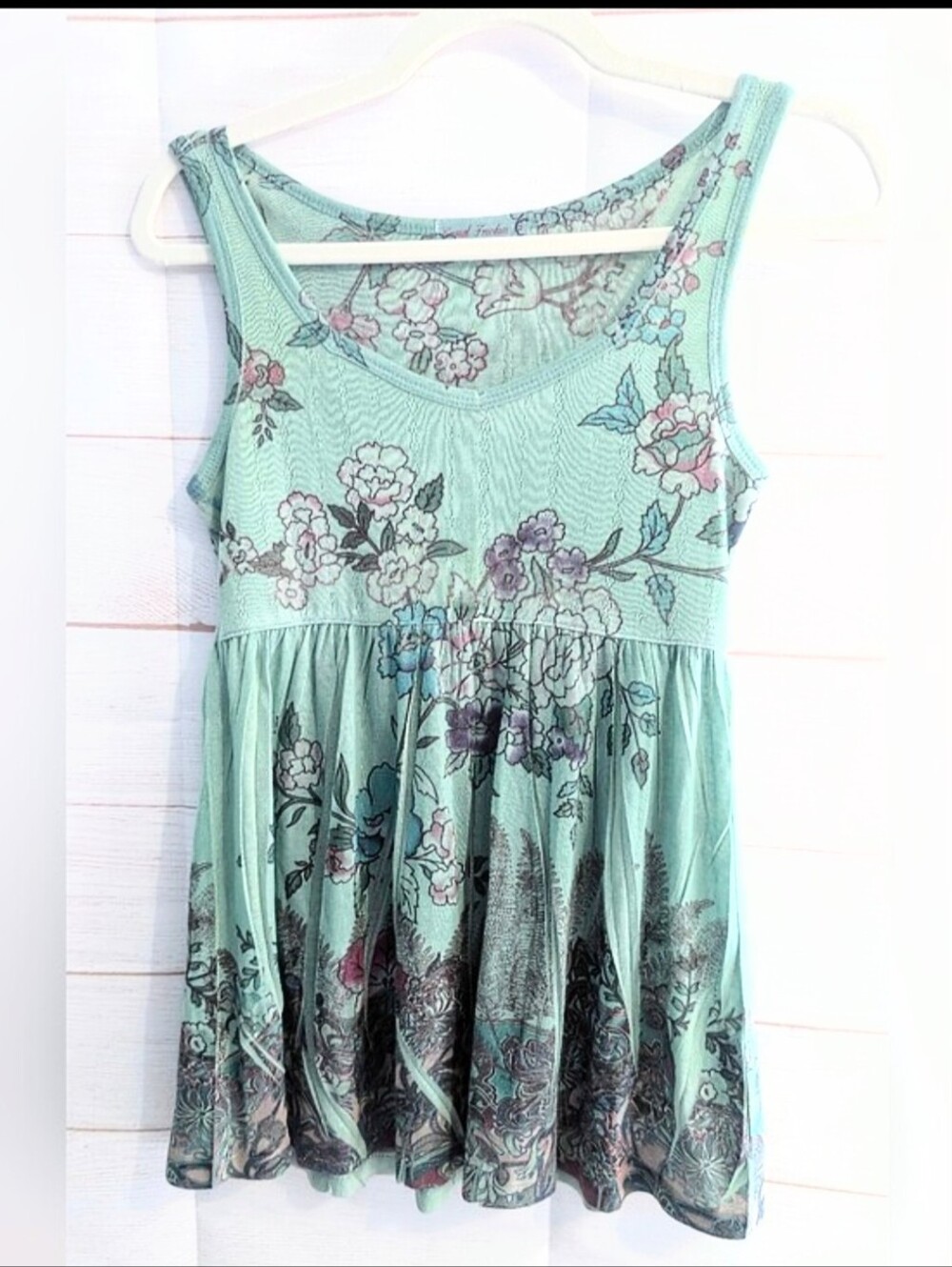 Nwot Casual Freedom Silk Blend Floral Pattern Baby Doll Tank 😍 Size Small